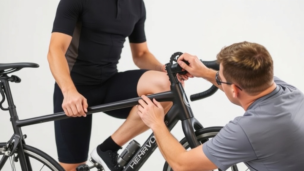 자전거 피팅을 위해 신체 각 부위의 길이를 정밀하게 측정하는 과정